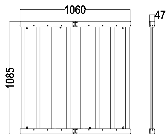 STG-1000W-F Series LED Grow Light Dimension