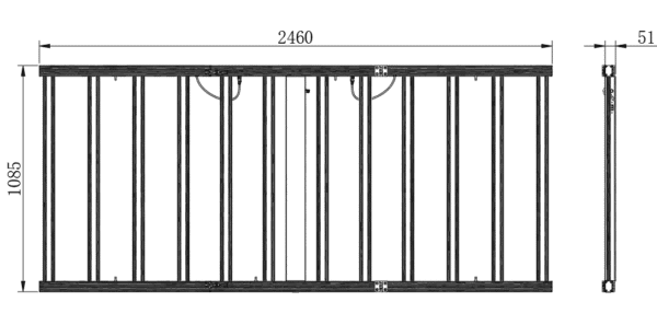 STG-1300W-F Series 4x8ft. 12Bar LED Grow Light Dimension