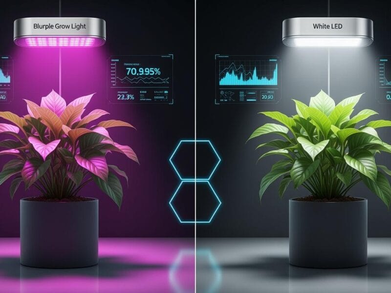 Blurple grow light or white LED for best results