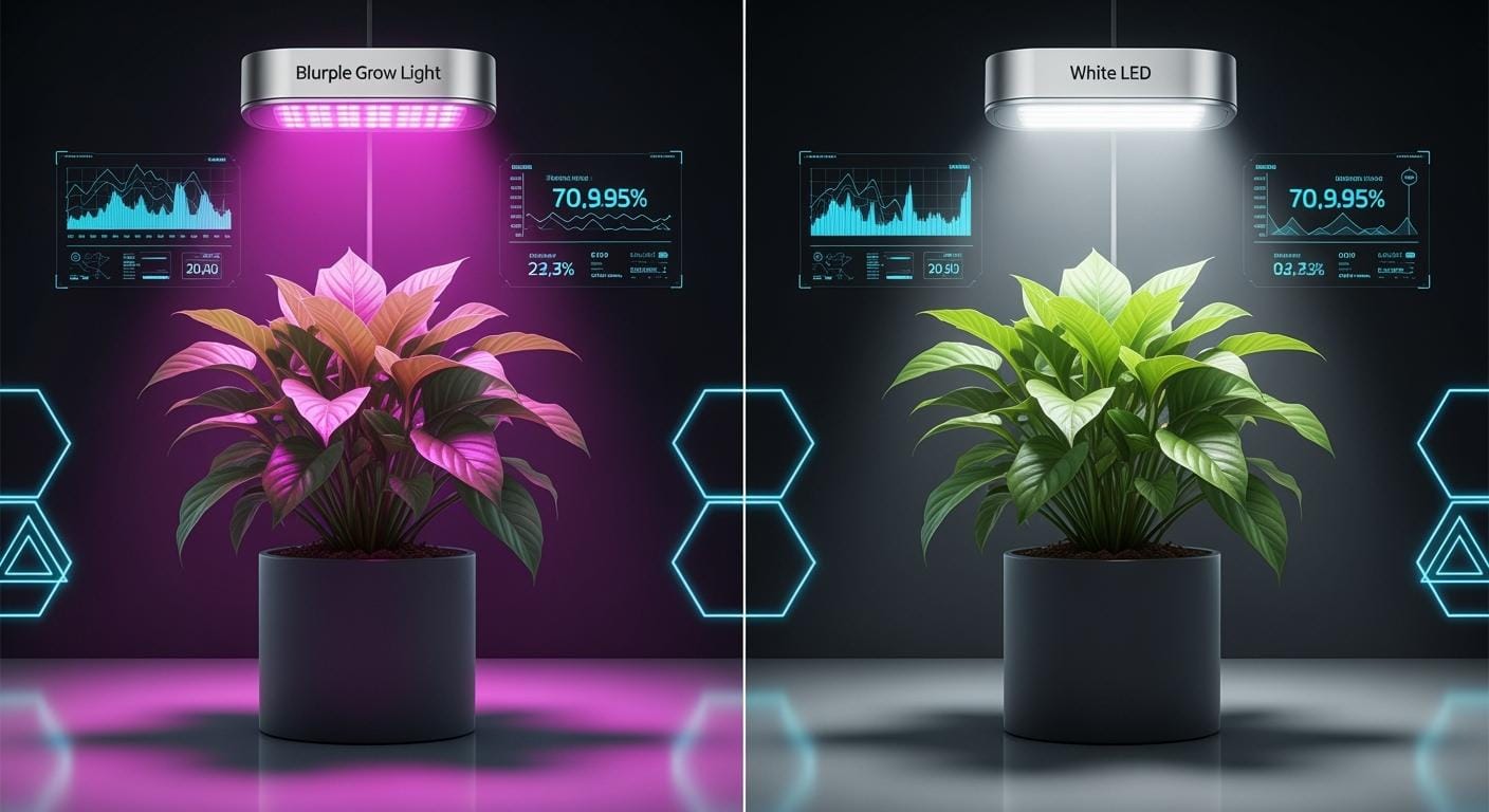 Blurple grow light or white LED for best results