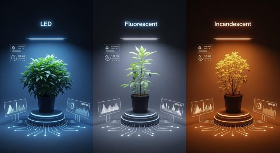 Plant Grow Lights Showdown LED, Fluorescent, or Incandescent