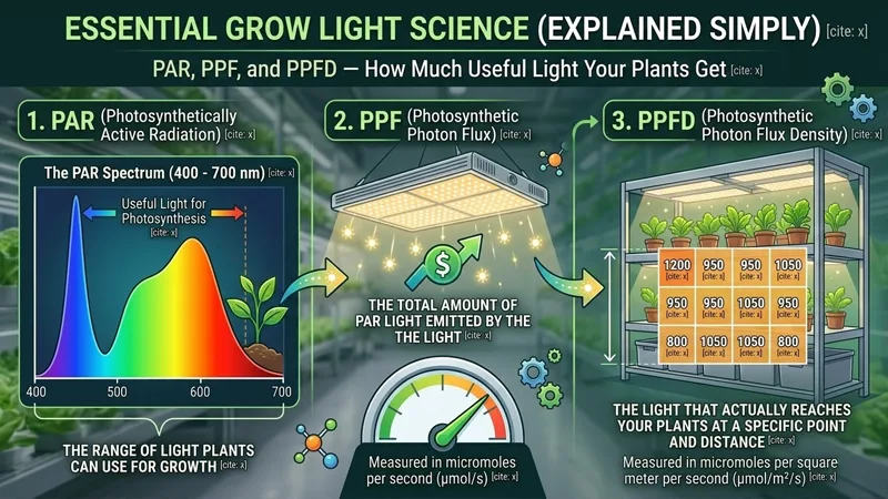PAR, PPF, and PPFD — How Much Useful Light Your Plants Get