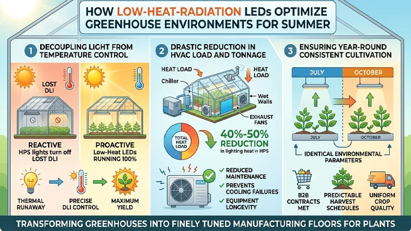 How Low-Heat-Radiation LEDs Optimize Greenhouse Environments
