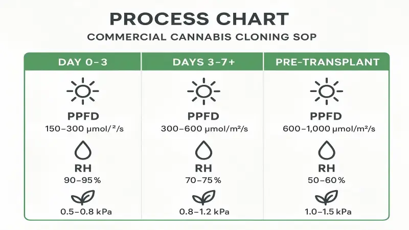 commercial cannabis cloning sop process chart