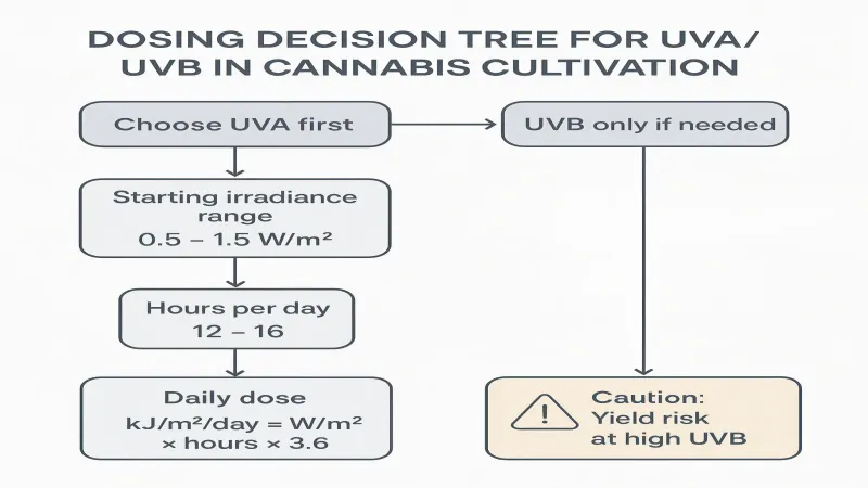 dosing decision tree for uva uvb in cannabis cultivation