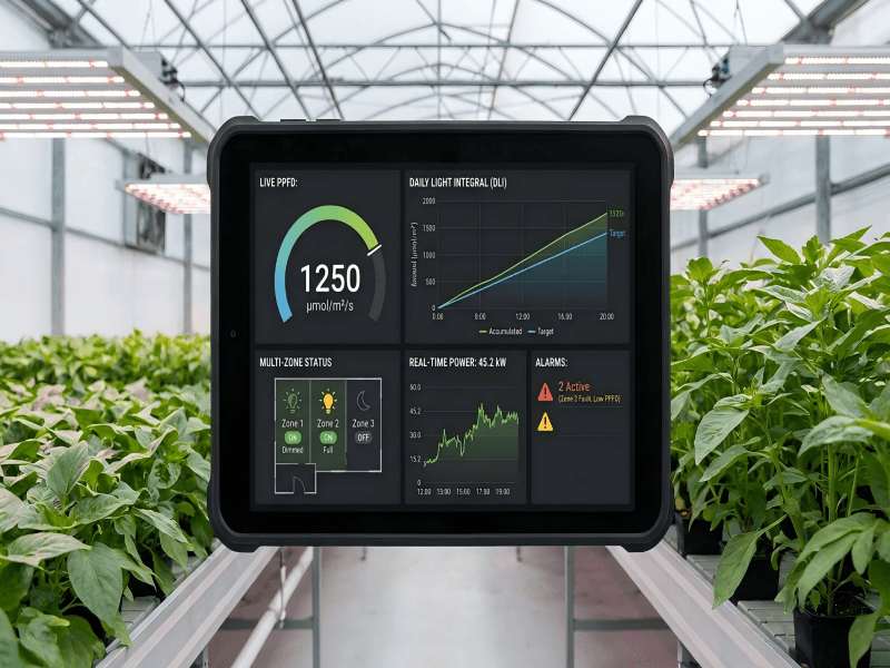 intelligent dli control greenhouse