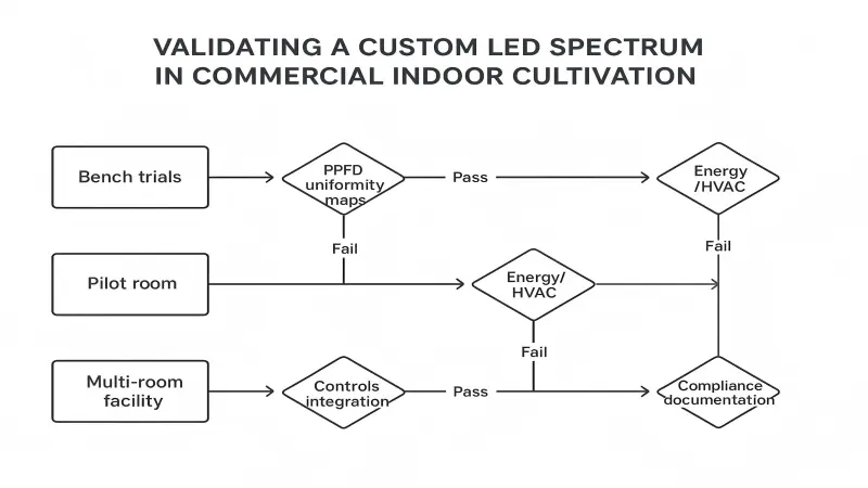 validating a custom led spectrum in commercial indoor cultivation