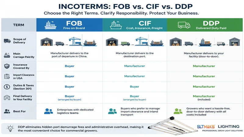 FOB vs CIF vs DDP