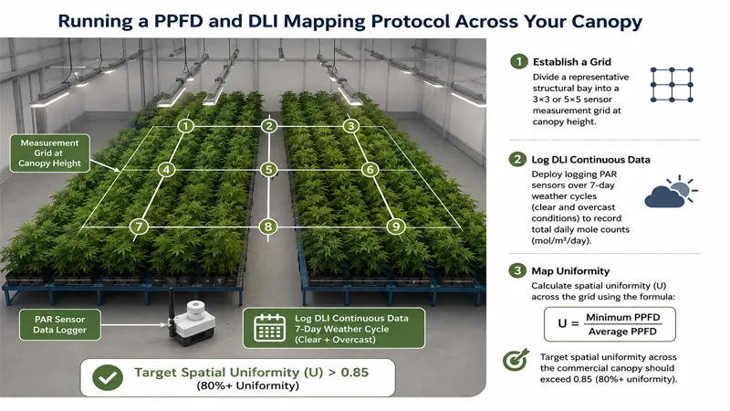 PPFD and DLI Mapping Protocol Across