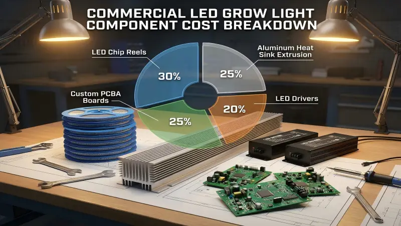 commercial led grow light component cost breakdown