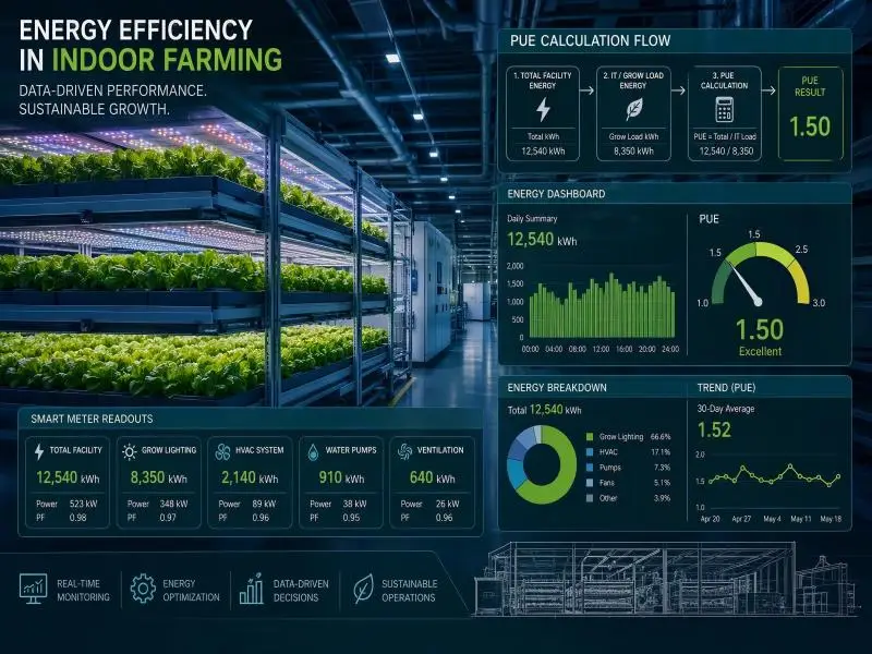 indoor farm pue calculation