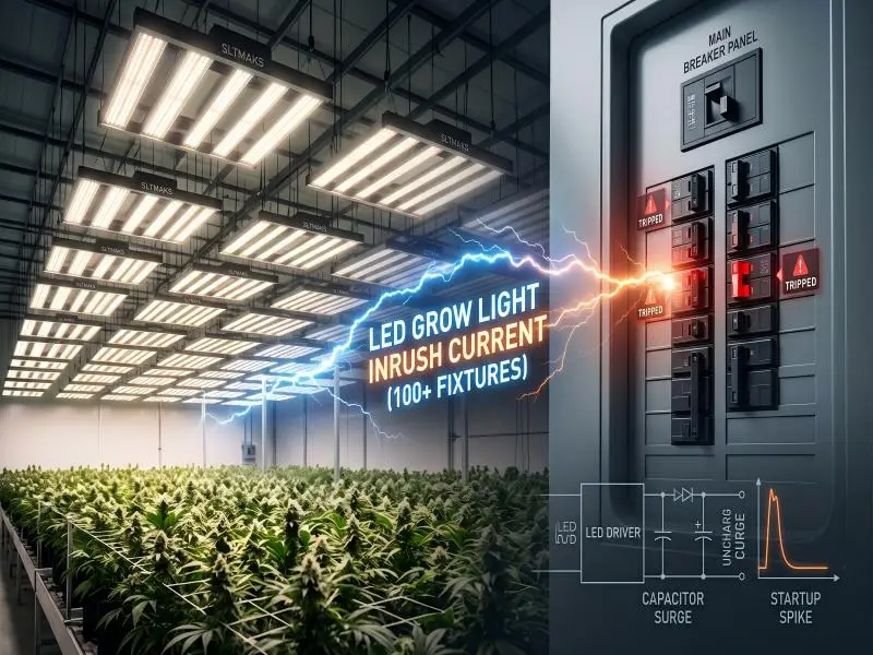 led grow light inrush