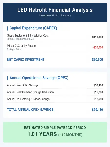 led retrofit financial analysis