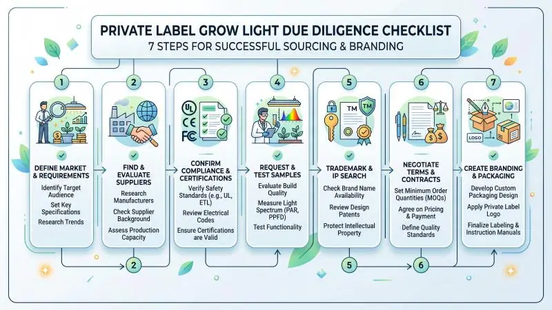 private label grow light due diligence checklist
