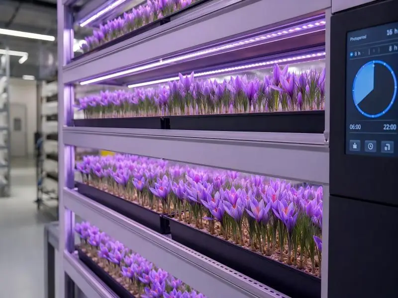saffron vertical farming led lighting