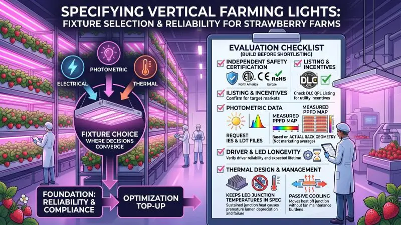 specifying vertical farming lights