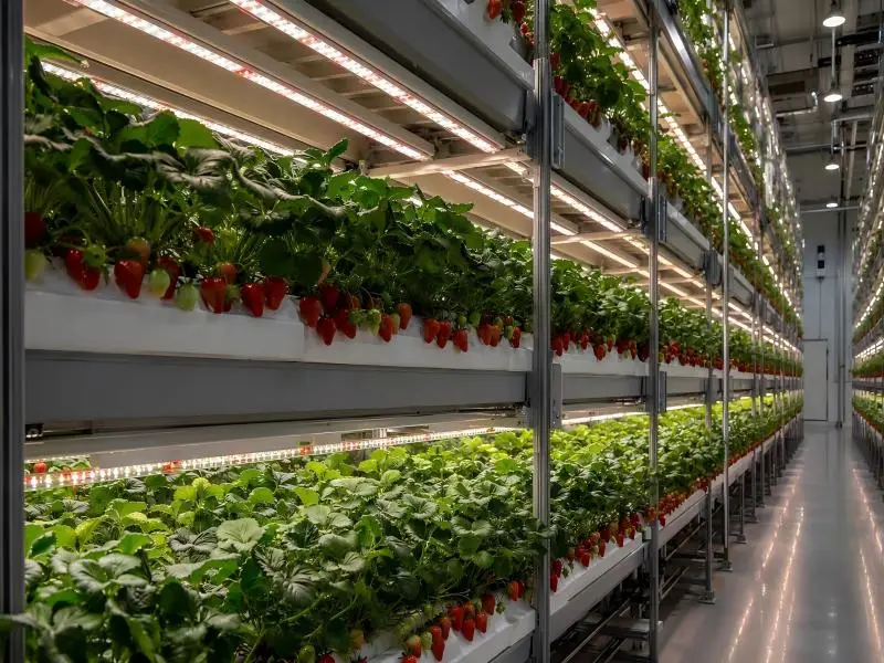 strawberry vertical farming lights
