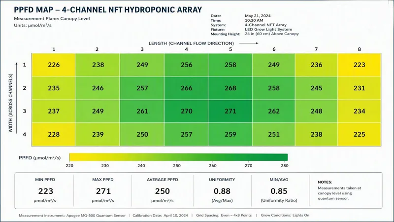 4-CHANNEL NFT HYDROPONIC ARRAY