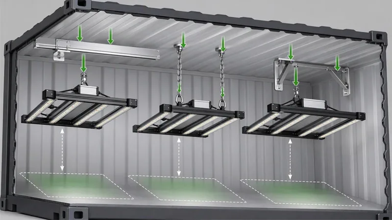  LED grow lights Mounting Method and Locking Hardware