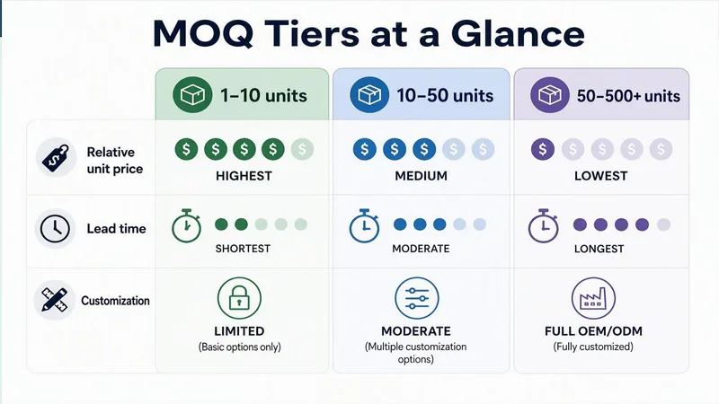 MOQ Tiers at a Glance