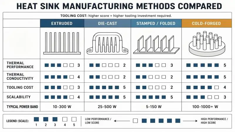 heat sink manufacturing methods compared