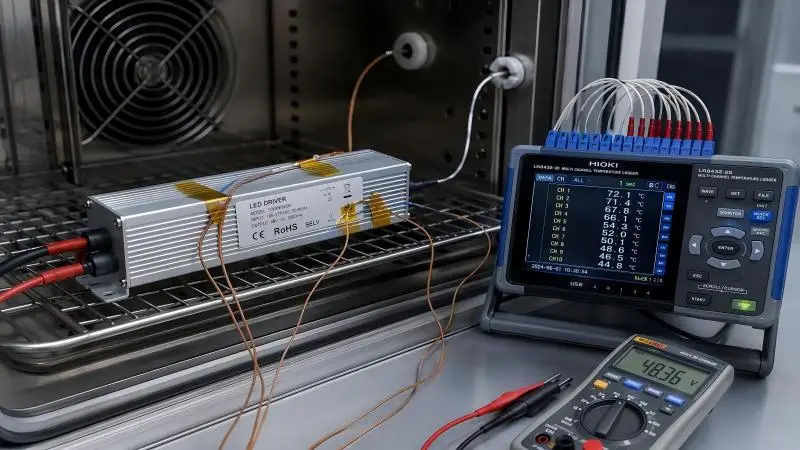measure the driver's case temperature point