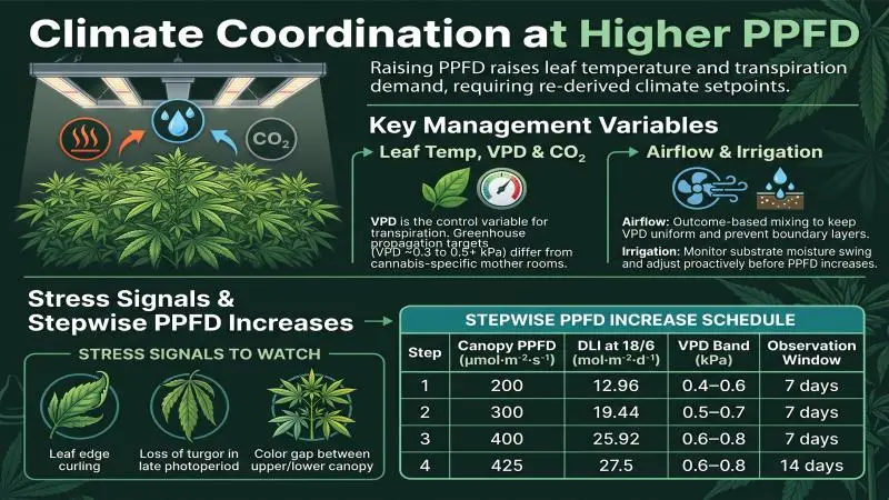 climate coordination at higher ppfd